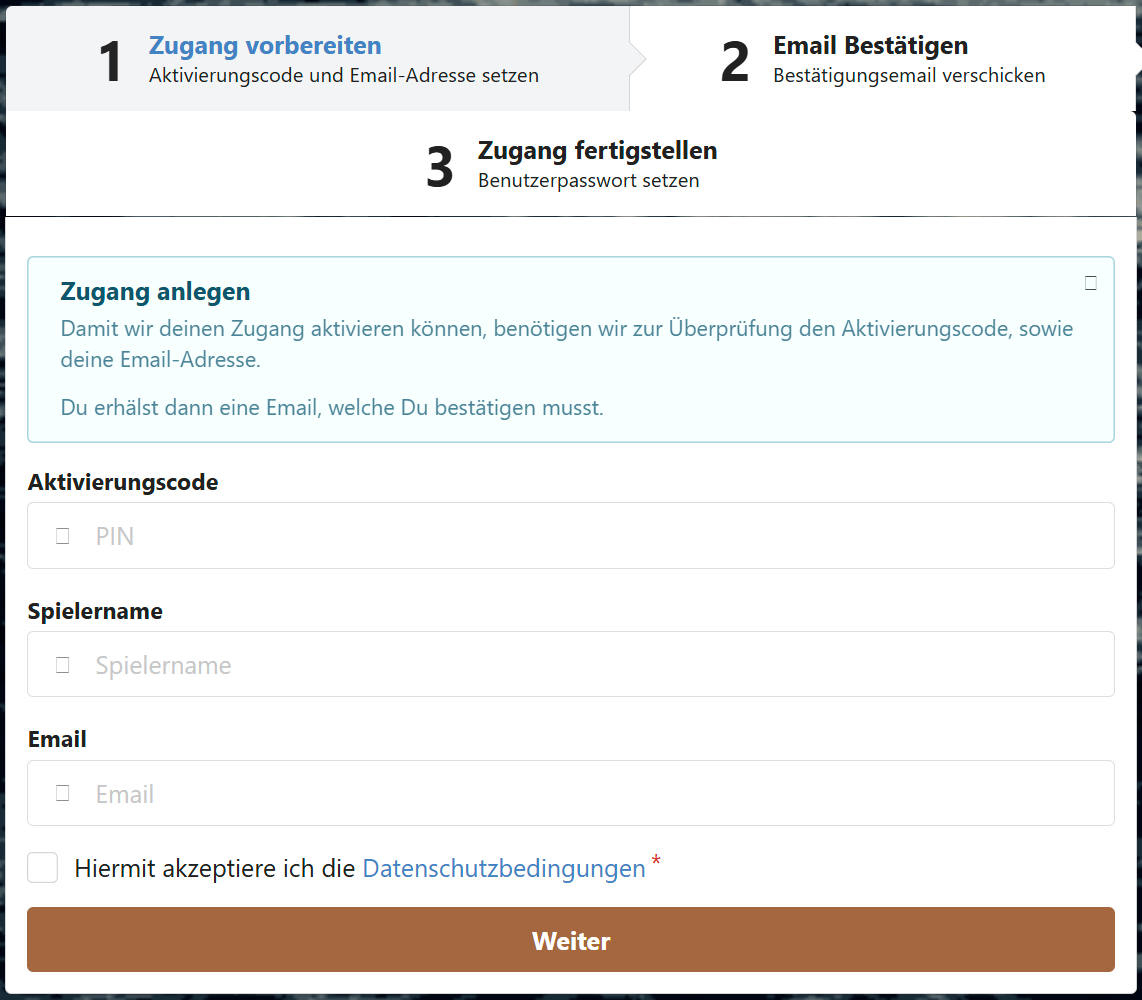 Registrierungsformular